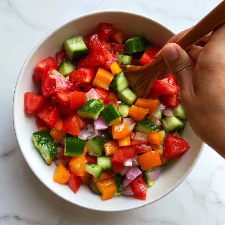 Cucumber Bell Pepper Salad with Lemon Vinaigrette Recipe