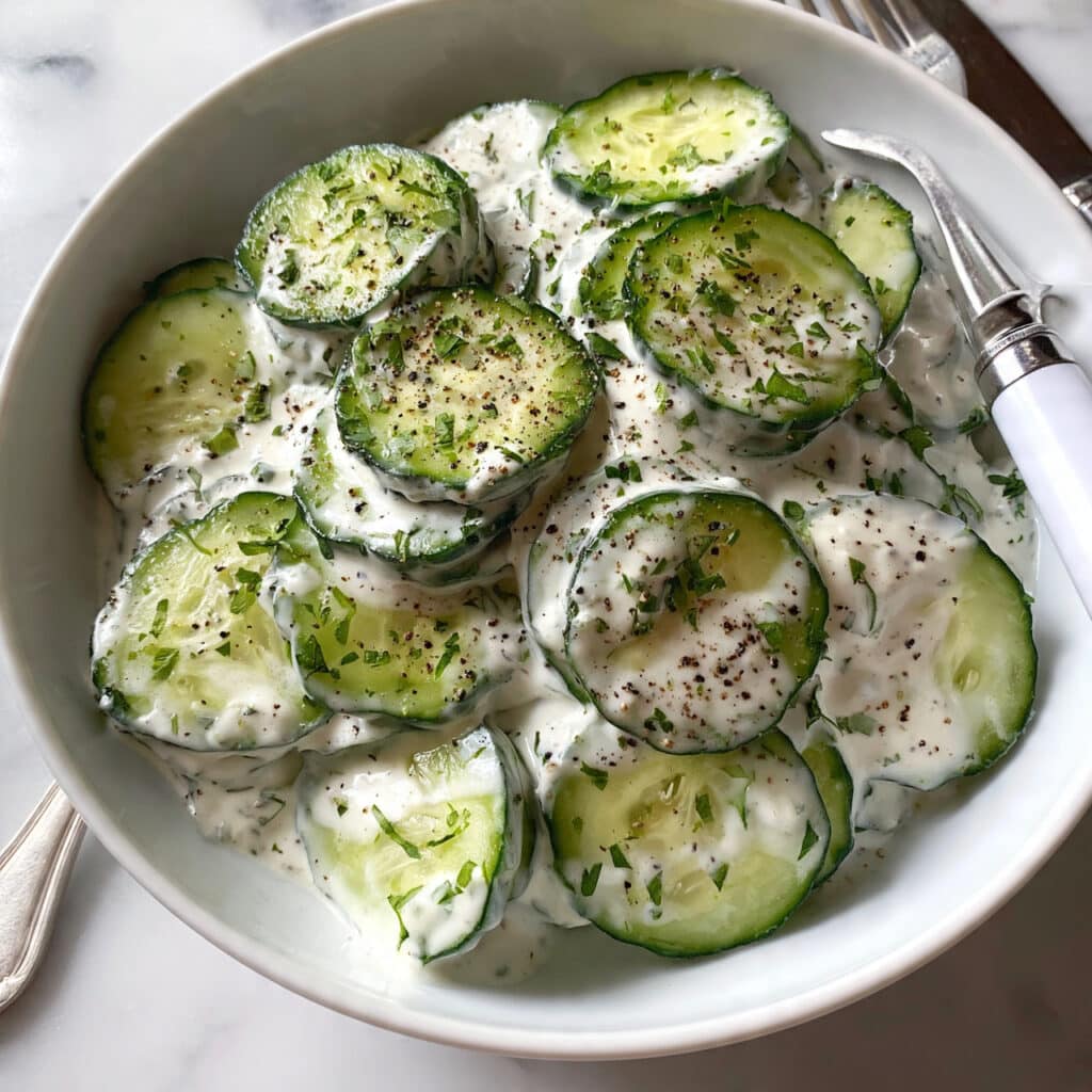 Sour Cream Cucumber Salad Recipe