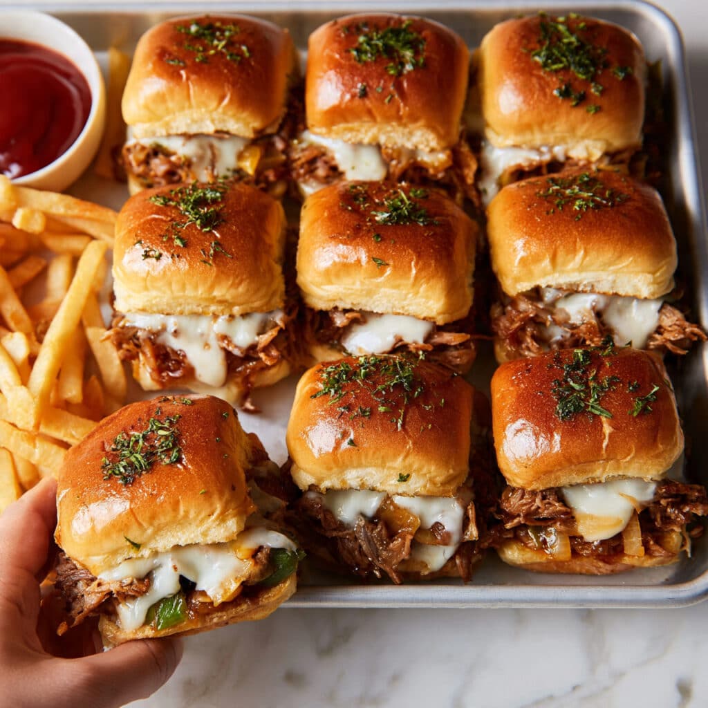 Cheesiest Philly Sliders Recipe