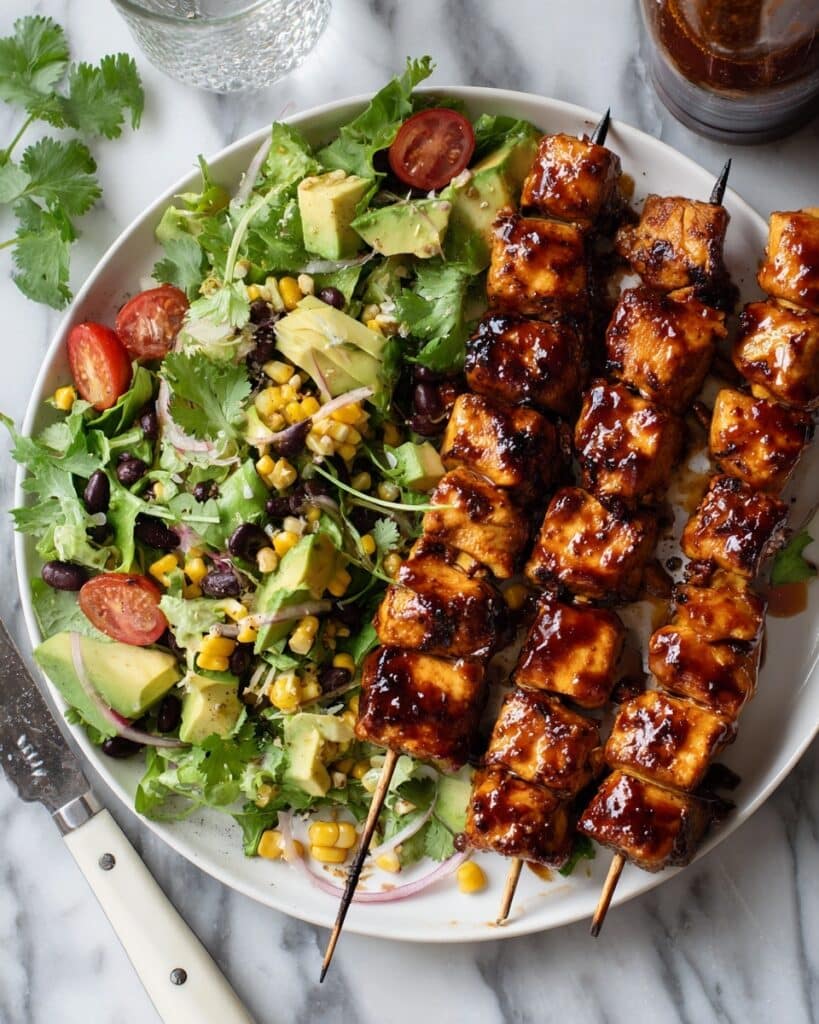 BBQ Chicken Skewer Salad Recipe
