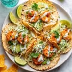Shrimp Tacos with Lime Sauce and Cabbage Slaw Recipe