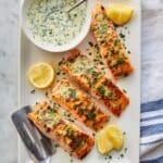 Lemon Grilled Salmon with Cilantro Sauce Recipe