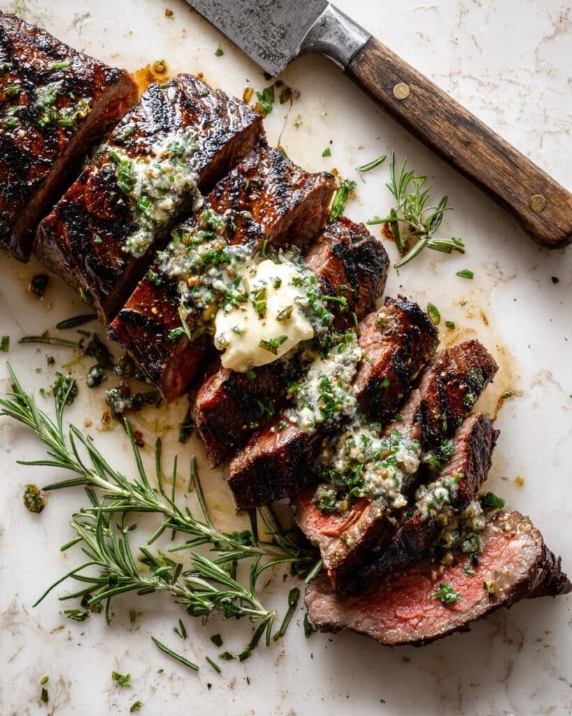 Juicy Grilled Ribeye Steak with Herb Butter Recipe