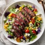 Balsamic Steak Gorgonzola Salad with Grilled Corn Recipe