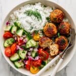 Greek Turkey Meatballs with Tzatziki Sauce Recipe