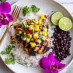 Jerk Chicken Bowls with Mango Salsa and Coconut Rice Recipe