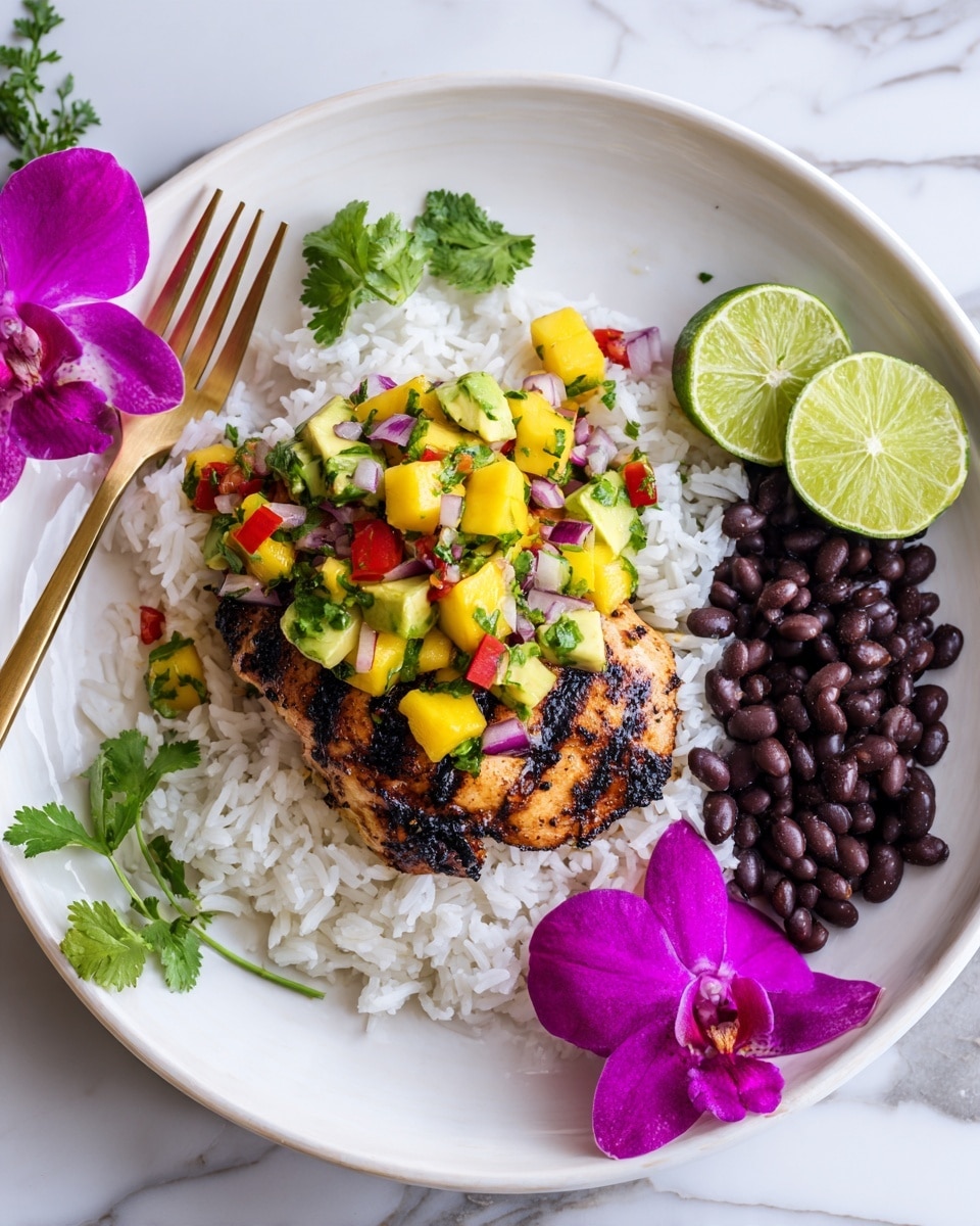 Jerk Chicken Bowls with Mango Salsa and Coconut Rice Recipe