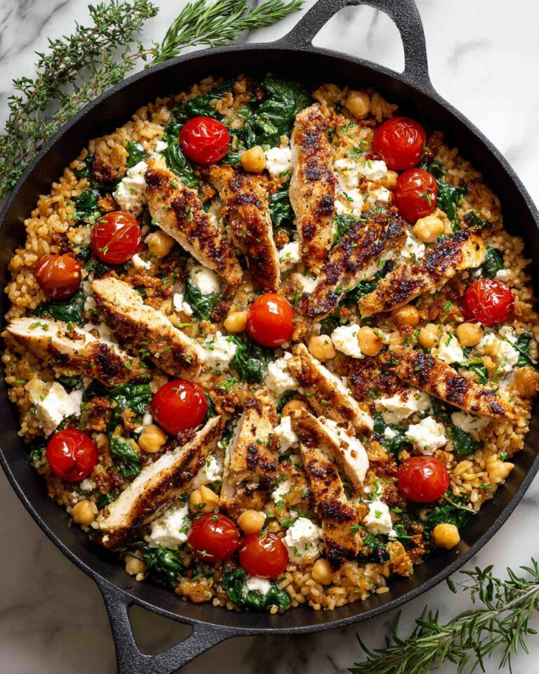Greek Chicken with Lemon Rice and Roasted Tomatoes Recipe