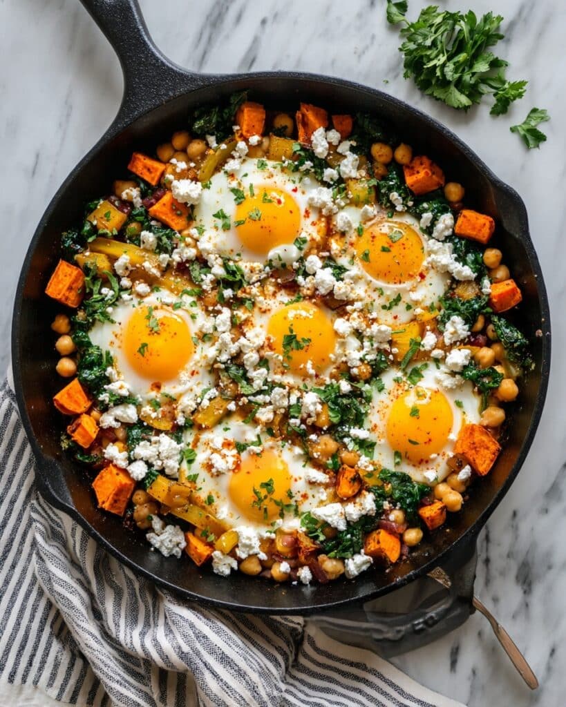 Hearty Chickpea Hash with Crispy Potatoes and Colorful Vegetables Recipe