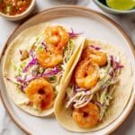 Shrimp Tacos with Cabbage Slaw and Lime Sauce Recipe