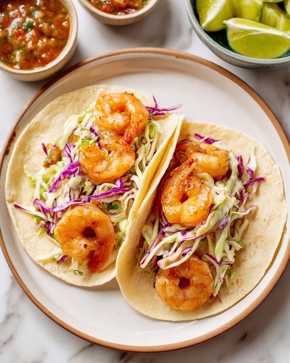 Shrimp Tacos with Cabbage Slaw and Lime Sauce Recipe
