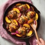 Skillet Roast Chicken with Peaches Recipe