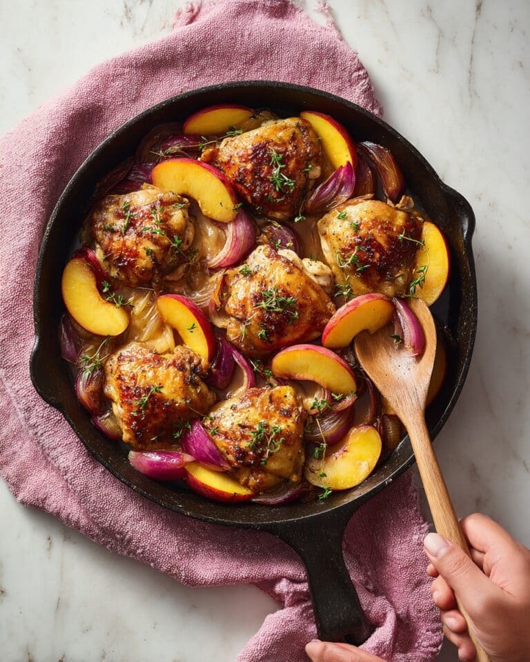 Skillet Roast Chicken with Peaches Recipe