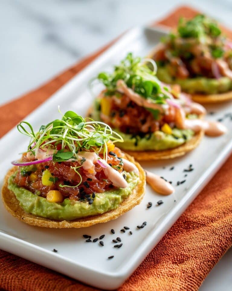 Spicy Tuna Avocado Tostadas Recipe