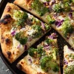 Broccoli White Pizza with Ricotta and Mozzarella Recipe