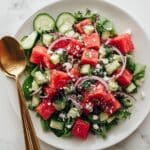 Watermelon Basil Salad with Feta and Lime Recipe
