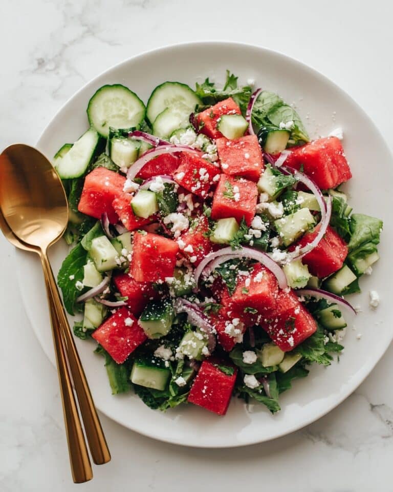 Watermelon Basil Salad with Feta and Lime Recipe