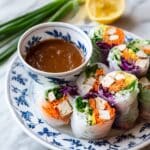 Spicy Noodle Spring Rolls with Peanut Dipping Sauce Recipe