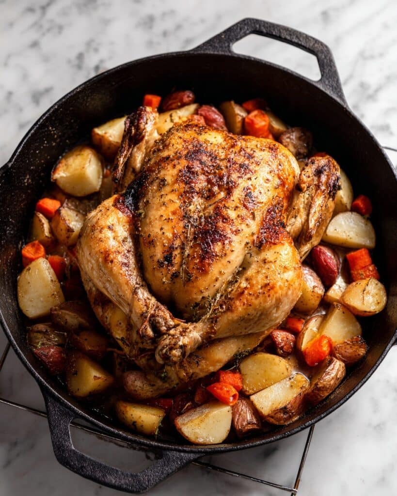 Greek Lemon Garlic Whole Roast Chicken Recipe