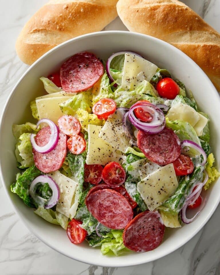 Grinder Salad: A Fresh and Crunchy Italian Deli Meat Toss Recipe