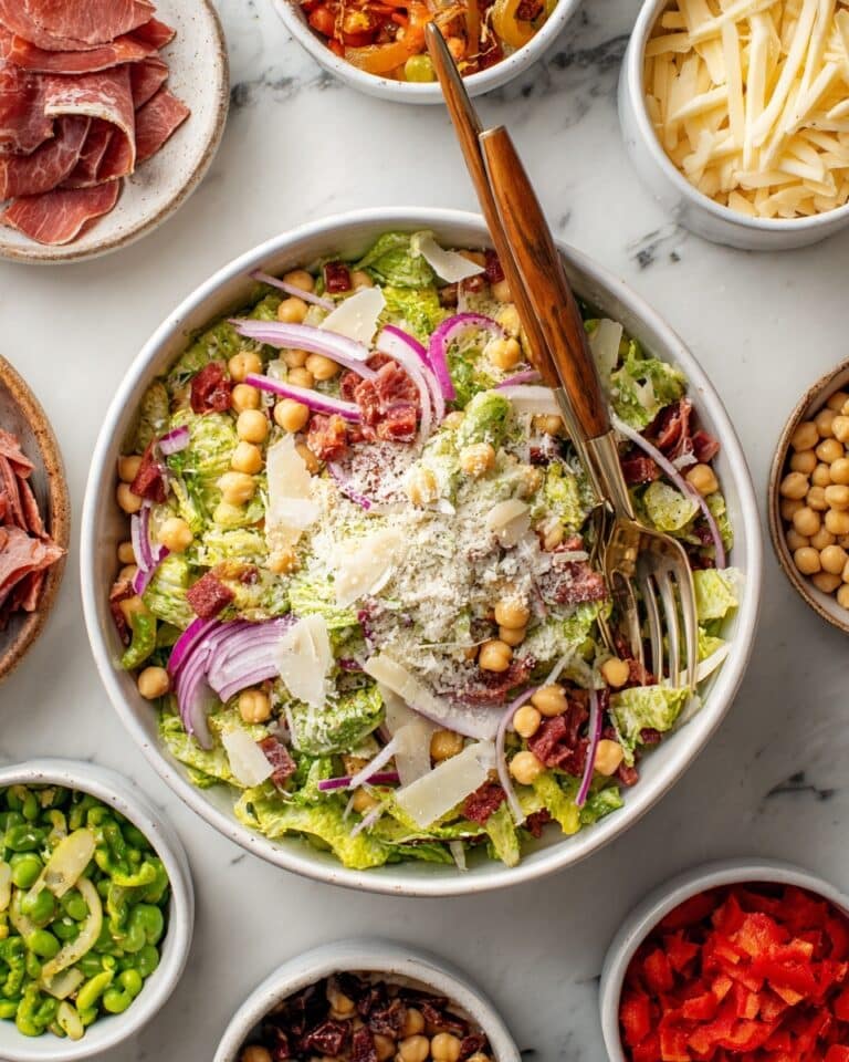 Italian Chopped Salad with Fresh Vegetables, Chickpeas, and Italian-Inspired Dressing Recipe