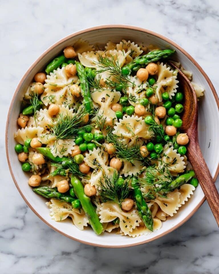 Green Pasta Salad with Edible Flowers and Lemon Herb Dressing Recipe