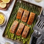 Sheet Pan Salmon and Asparagus with Lemon and Herbs Recipe