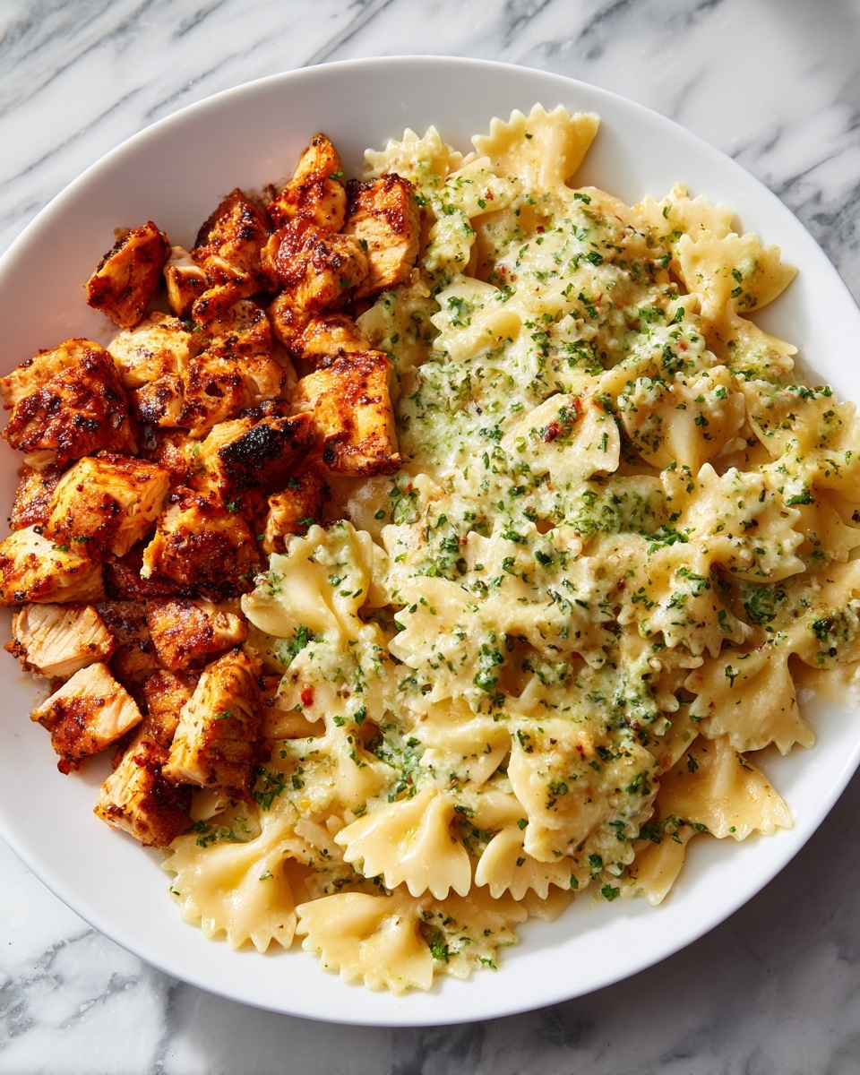 Garlic Butter Chicken Bites with Creamy Parmesan Pasta Recipe