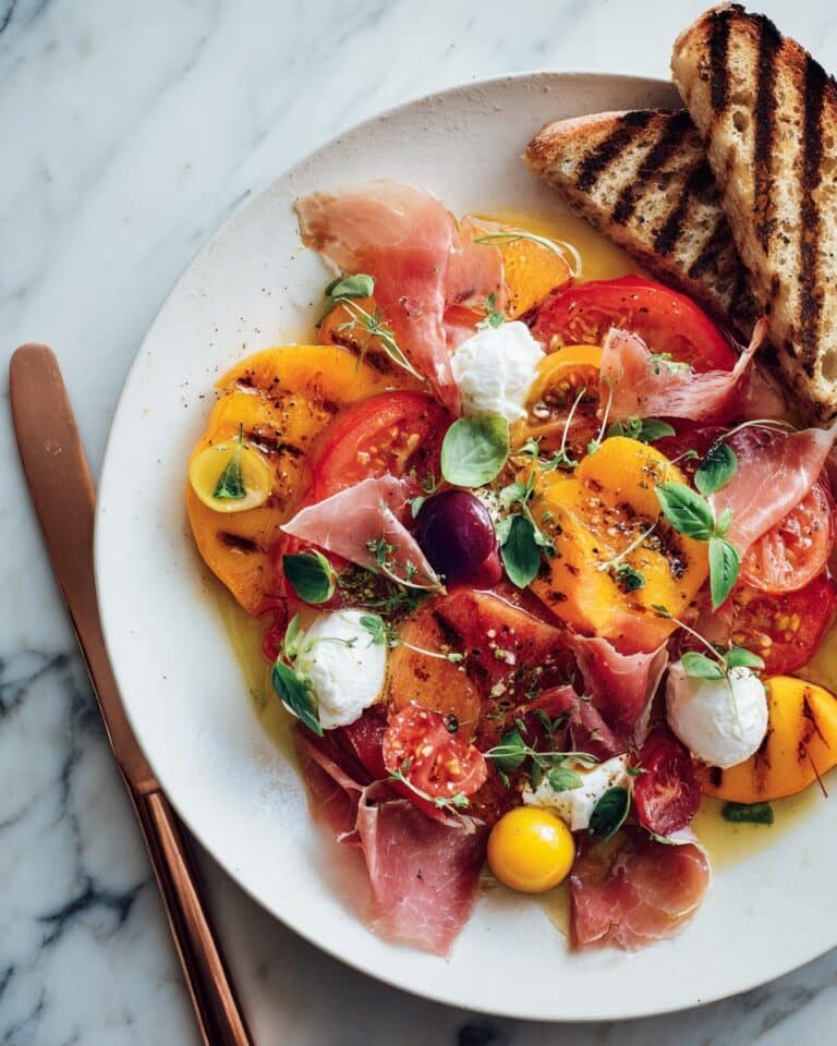 Grilled Peach Salad with Goat Cheese, Nuts, and Balsamic Vinaigrette Recipe